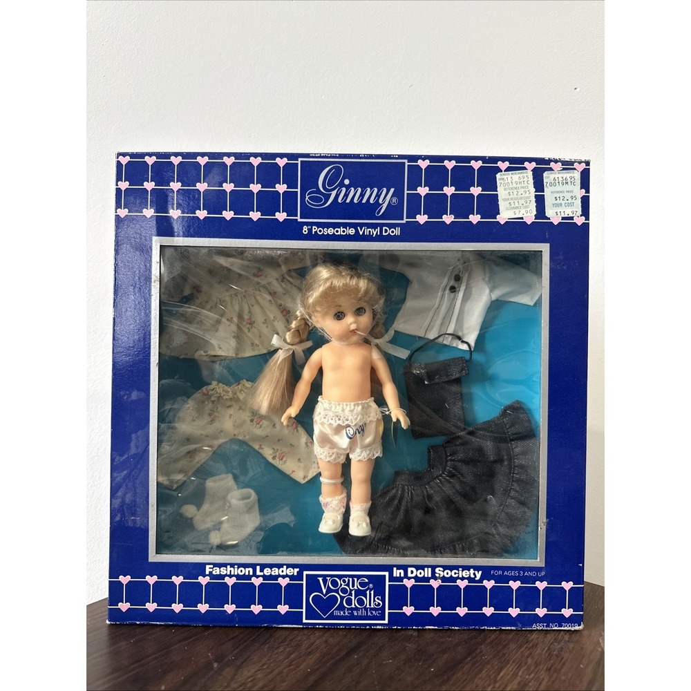 NRFB  1984 Vogue Dolls 8" Poseable Vinyl‎ Blonde Ginny Doll #70019 w 2 Outfits